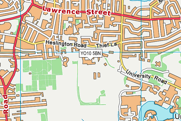 The Retreat (York) map (YO10 5BN) - OS VectorMap District (Ordnance Survey)