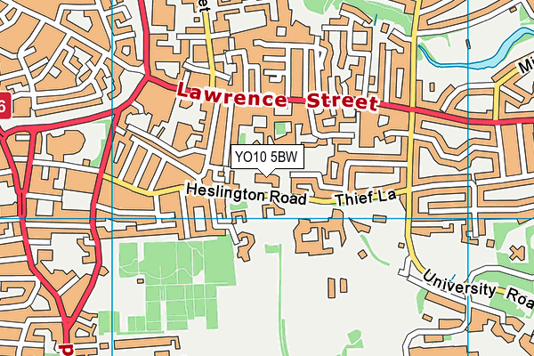 YO10 5BW map - OS VectorMap District (Ordnance Survey)