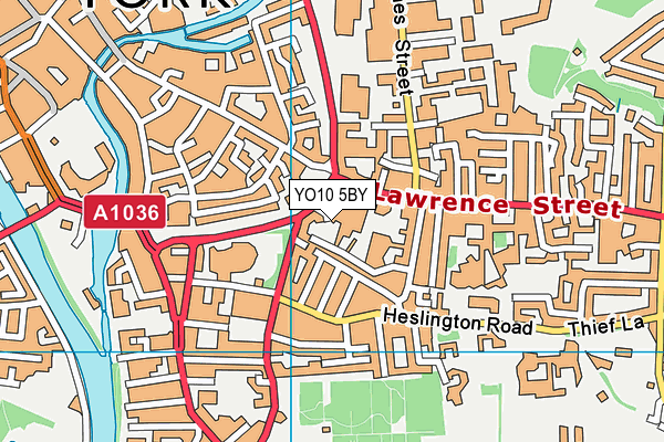 YO10 5BY map - OS VectorMap District (Ordnance Survey)