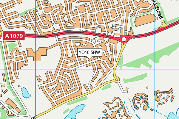 YO10 5HW map - OS VectorMap District (Ordnance Survey)