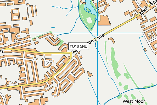 YO10 5ND map - OS VectorMap District (Ordnance Survey)