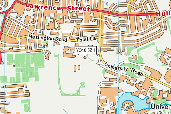 YO10 5ZH map - OS VectorMap District (Ordnance Survey)