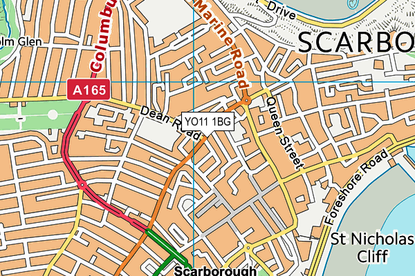 YO11 1BG map - OS VectorMap District (Ordnance Survey)