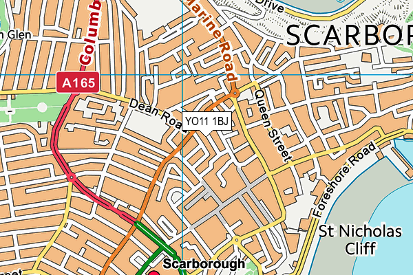 YO11 1BJ map - OS VectorMap District (Ordnance Survey)