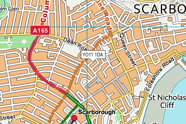 YO11 1DA map - OS VectorMap District (Ordnance Survey)