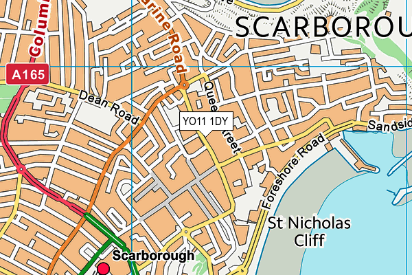 Ymca Scarborough map (YO11 1DY) - OS VectorMap District (Ordnance Survey)