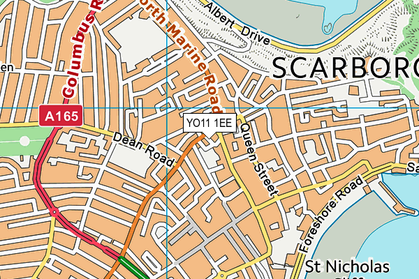 YO11 1EE map - OS VectorMap District (Ordnance Survey)