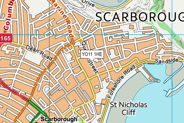 YO11 1HE map - OS VectorMap District (Ordnance Survey)