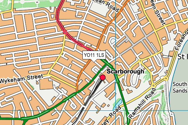 YO11 1LS map - OS VectorMap District (Ordnance Survey)