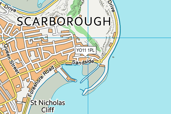 YO11 1PL map - OS VectorMap District (Ordnance Survey)