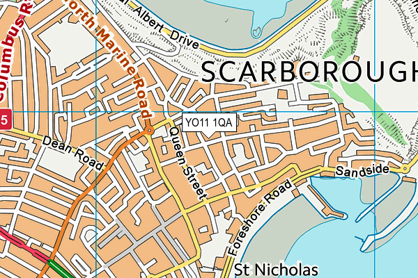 YO11 1QA map - OS VectorMap District (Ordnance Survey)