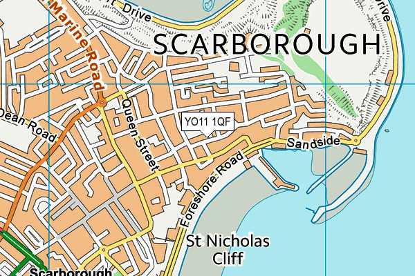 YO11 1QF map - OS VectorMap District (Ordnance Survey)