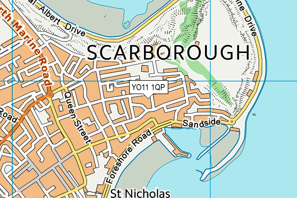 YO11 1QP map - OS VectorMap District (Ordnance Survey)