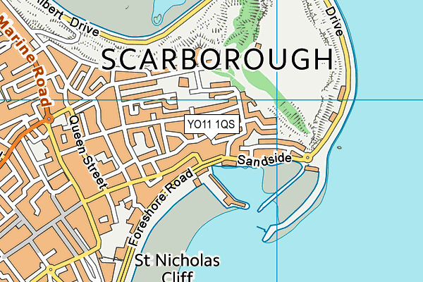 YO11 1QS map - OS VectorMap District (Ordnance Survey)