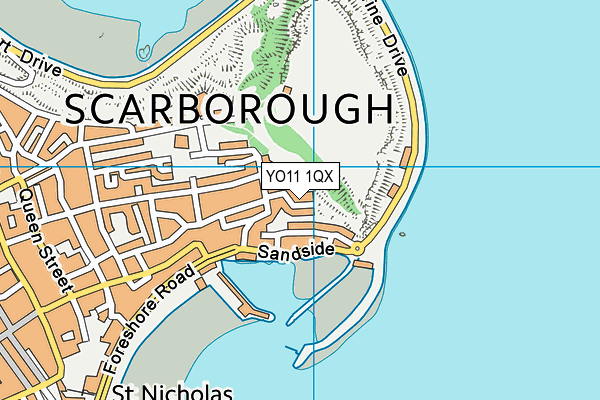 YO11 1QX map - OS VectorMap District (Ordnance Survey)