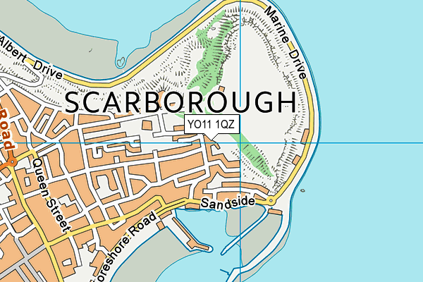 YO11 1QZ map - OS VectorMap District (Ordnance Survey)