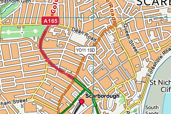 YO11 1SD map - OS VectorMap District (Ordnance Survey)