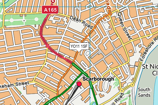 YO11 1SF map - OS VectorMap District (Ordnance Survey)