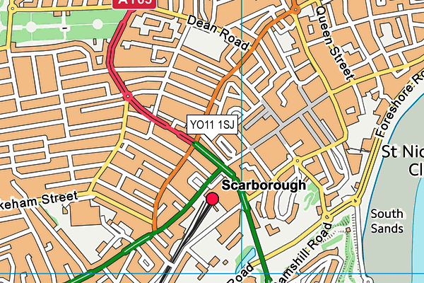 YO11 1SJ map - OS VectorMap District (Ordnance Survey)