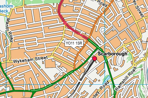 YO11 1SR map - OS VectorMap District (Ordnance Survey)