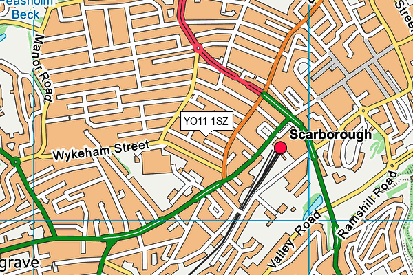 YO11 1SZ map - OS VectorMap District (Ordnance Survey)