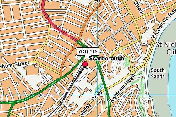 YO11 1TN map - OS VectorMap District (Ordnance Survey)