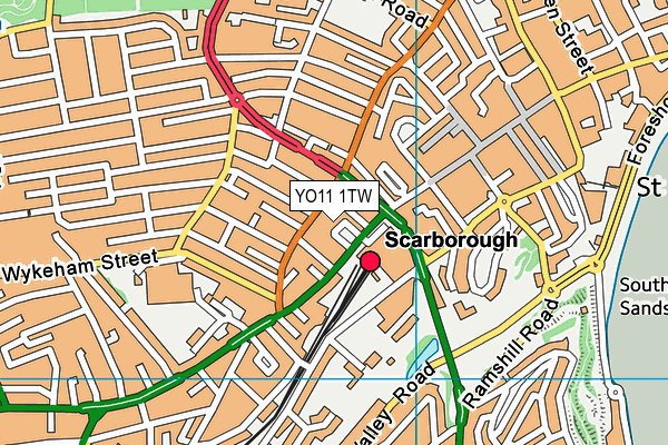 YO11 1TW map - OS VectorMap District (Ordnance Survey)