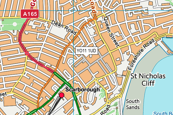 YO11 1UD map - OS VectorMap District (Ordnance Survey)