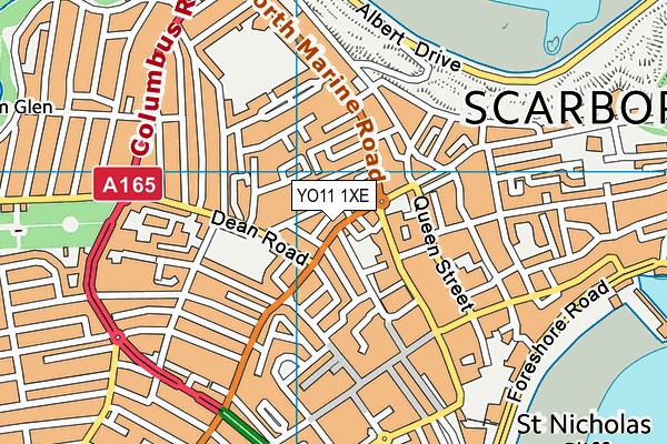 YO11 1XE map - OS VectorMap District (Ordnance Survey)