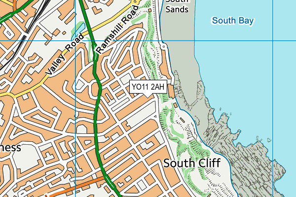 YO11 2AH map - OS VectorMap District (Ordnance Survey)