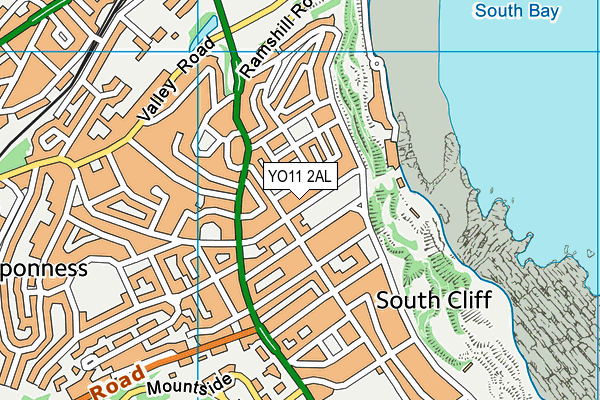YO11 2AL map - OS VectorMap District (Ordnance Survey)