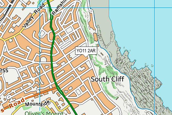 YO11 2AR map - OS VectorMap District (Ordnance Survey)