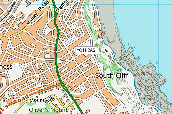 YO11 2AS map - OS VectorMap District (Ordnance Survey)