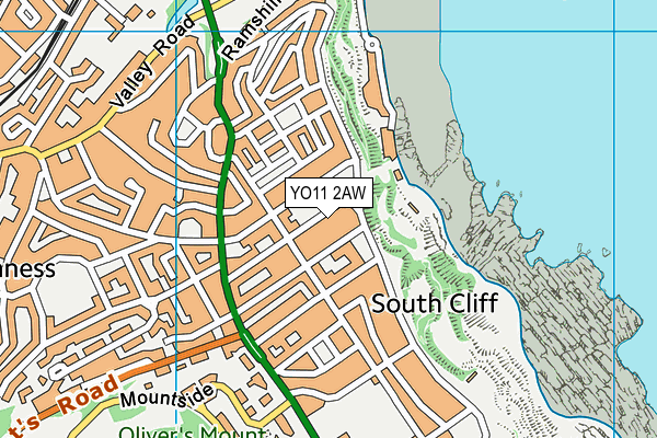 YO11 2AW map - OS VectorMap District (Ordnance Survey)