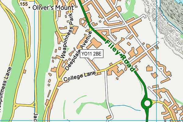 YO11 2BE map - OS VectorMap District (Ordnance Survey)