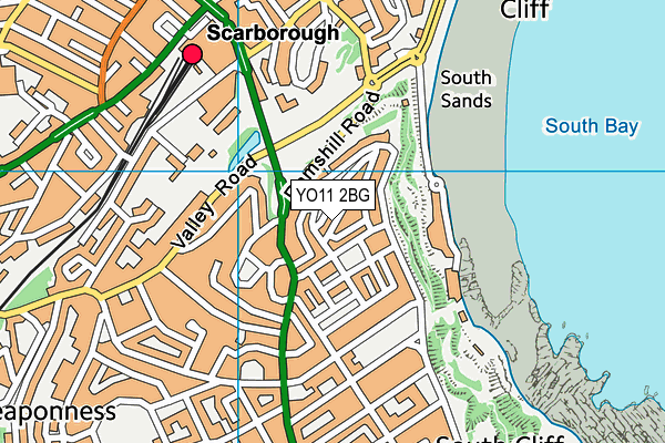 YO11 2BG map - OS VectorMap District (Ordnance Survey)