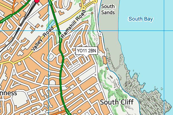 YO11 2BN map - OS VectorMap District (Ordnance Survey)