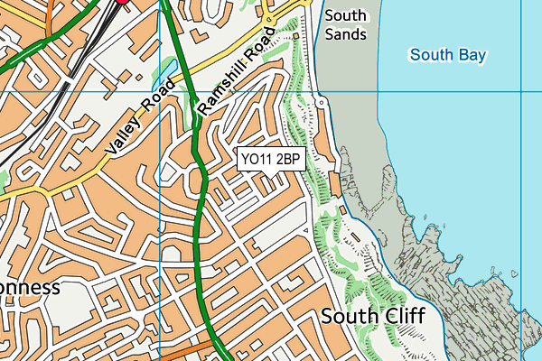 YO11 2BP map - OS VectorMap District (Ordnance Survey)