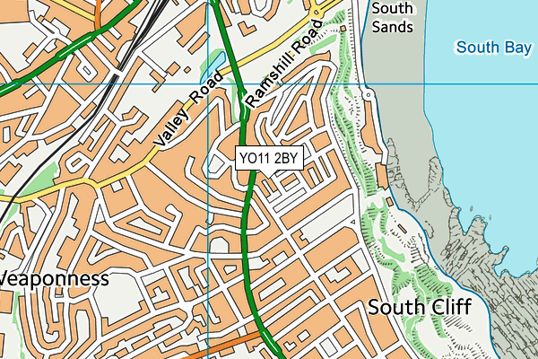 YO11 2BY map - OS VectorMap District (Ordnance Survey)