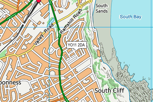 YO11 2DA map - OS VectorMap District (Ordnance Survey)