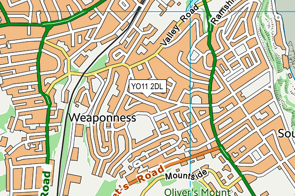 YO11 2DL map - OS VectorMap District (Ordnance Survey)