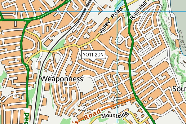 YO11 2DN map - OS VectorMap District (Ordnance Survey)