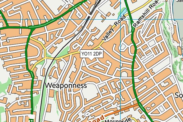 YO11 2DP map - OS VectorMap District (Ordnance Survey)