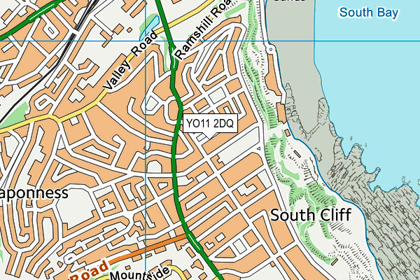 YO11 2DQ map - OS VectorMap District (Ordnance Survey)
