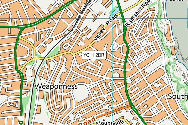 YO11 2DR map - OS VectorMap District (Ordnance Survey)