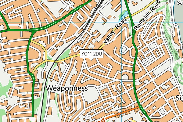 YO11 2DU map - OS VectorMap District (Ordnance Survey)