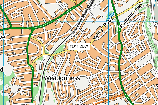 YO11 2DW map - OS VectorMap District (Ordnance Survey)