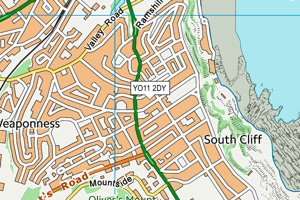 YO11 2DY map - OS VectorMap District (Ordnance Survey)
