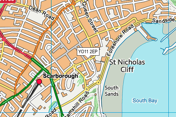 YO11 2EP map - OS VectorMap District (Ordnance Survey)