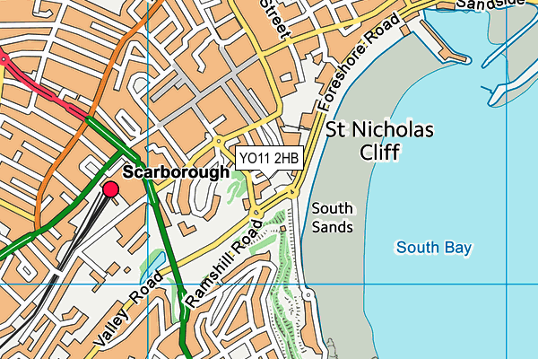 YO11 2HB map - OS VectorMap District (Ordnance Survey)